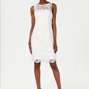 White Calvin Klein Lace Overlay Dress